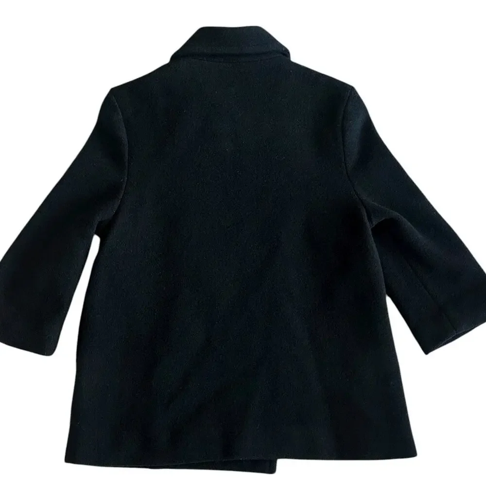 STRASBURG Toddler Girl Black Wool Peacoat Size 2Y